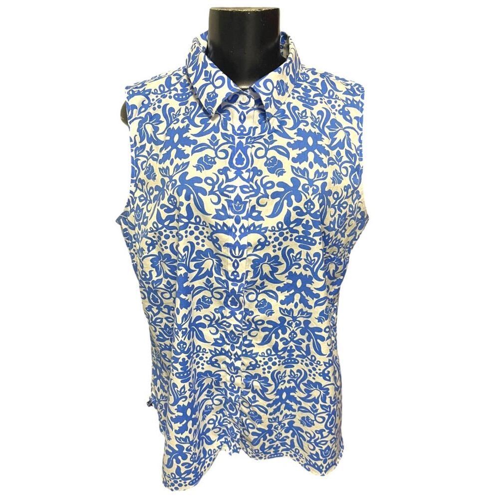 Size 16 Talbots Button Up Wrinkle Resistant Sleev… - image 1